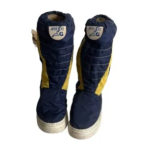 APRES SKI Blue Yellow Nylon Rubber Boots Moon Boots thumbnail 2