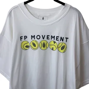 NEW Free People Movement‎ Inspire Logo Court Tee Athletic Tennis Comfort White L thumbnail 6