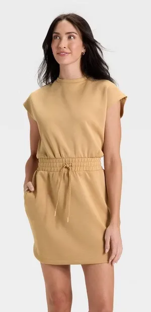 All In Motion Women's Airy Sleek Dress Tan Size large thumbnail 1