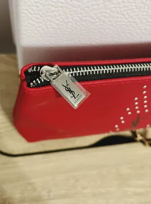 Saint Laurent Red Makeup cosmetic Bag Pouch case clutch Crossbody thumbnail 5