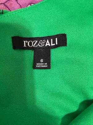 Roz & Ali Green Floral One-Shoulder Ruffle Asymmetrical Hem Dress Size 6 thumbnail 2