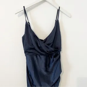 NWTBilly J Elsa Midi Dress Navy Satin Bridesmaids Formal Size AU 10 / US 6 thumbnail 5