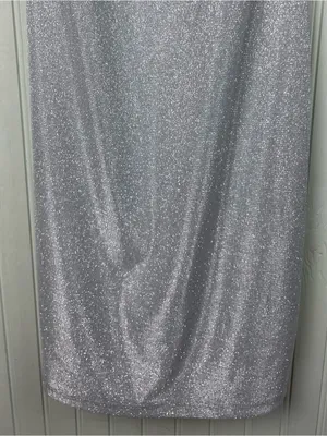 NEW Windsor Silver Glitter Sparkle Slip Dress with Cowl Neck Size Medium Fairy thumbnail 5