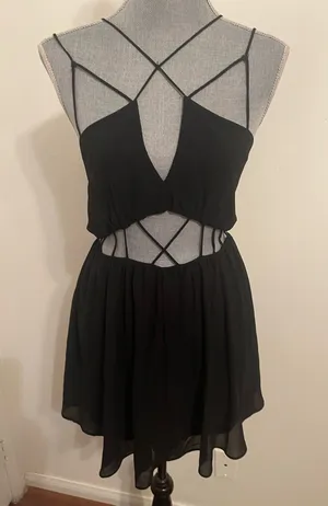 Windsor Black Strappy Dress Mini. Size Small  thumbnail 1