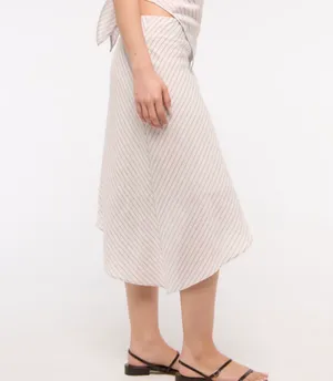 Abercrombie Mid Rise Asymmetrical Hem Midi Skirt thumbnail 4