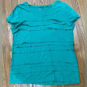 LOFT Women's Turquoise Ruffle Tee thumbnail 1