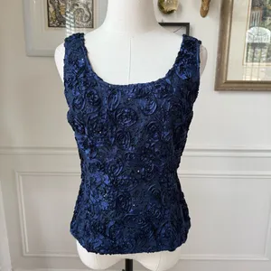Cachet Dark Blue 2pc Formal Jacket Tank Soutache Sequin Rhinestone Clip 6 thumbnail 10