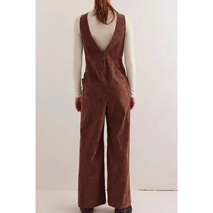 We The Free People NWT Nico Faux Suede One-Piece Jumpsuit XS Brown Romper thumbnail 3