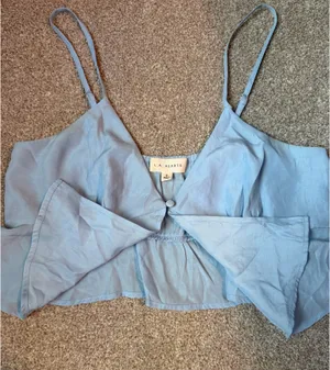 LA Hearts Light Blue Button Front Tank Top thumbnail 3