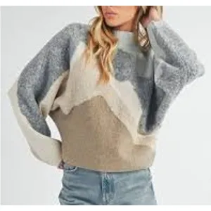 Abercrombie Long Sleeve Multicolor Neutrals Sweater Gray Tan Brown L / XL thumbnail 1