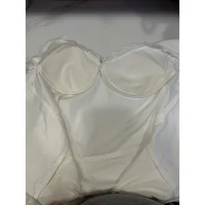 White Babydoll Corset Dress Eyelet Trim Sz.Medium Renaissance Fairy Coquette NEW thumbnail 6