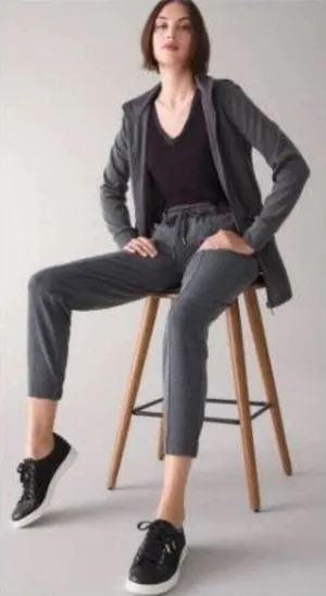 White House Black Market The Jogger WKND Pants‎ Charcoal Grey Size S thumbnail 1