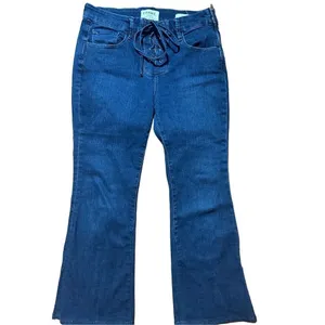 Frame Le Bell Lace‎ Up Jean In Hayworth High Waist Cropped Flare Jeans Sz 27 thumbnail 11