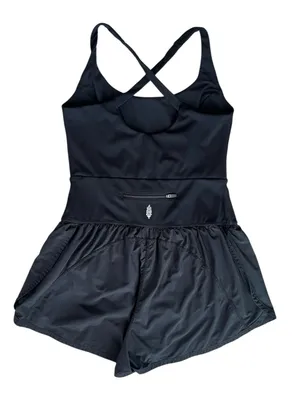 Free People FP Movement Women’s Righteous Runsie Black Racerback Shorts Romper M thumbnail 7