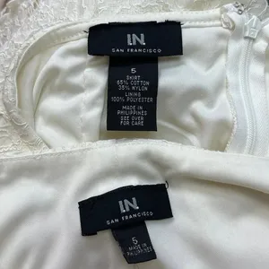I.N. San Francisco White Lace Sleeveless Formal Crop Top Mini Skirt Set Size S thumbnail 6