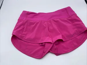 Lululemon Speed Up Hot Pink Athletic Running Shorts Zip Pocket 2 Neon Athleisure thumbnail 8