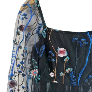 NWT JJ’s House Black Sheer Embroidered Dark Floral Romantic Dress Size M thumbnail 5