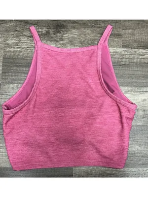 Beach Riot Sport Cropped Tank Top Small Pink Ribbed Built In Bra Beach Anna thumbnail 3