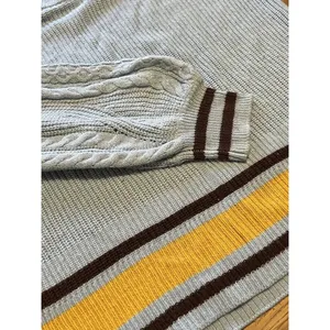Anthropologie‎ Womens Striped Slouchy Sweater Size Medium Pullover thumbnail 4