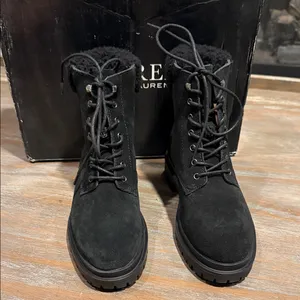 NWT Lauren‎ Ralph Lauren Carlee Black Suede Booties – Size 5 thumbnail 3