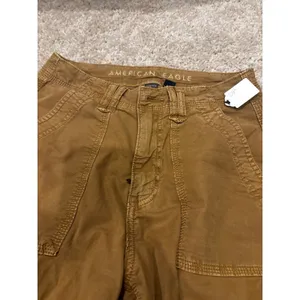 American Eagle Womens Cargo Pants Brown High Waist Stretch Straight Leg Size 000 thumbnail 8