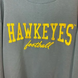 Gameday Social Iowa Hawkeyes Football Embossed Crewneck Sweatshirt Gray Sz Large thumbnail 3