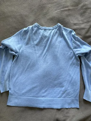 Banana Republic Womens Blue Pointelle Front Cardigan Sweater Sz L thumbnail 5