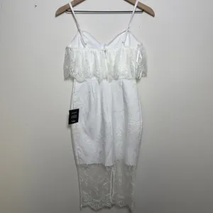 NEW Lulus Women No introduction Needed‎ Dress XS White Lace Party Event Bodycon thumbnail 6