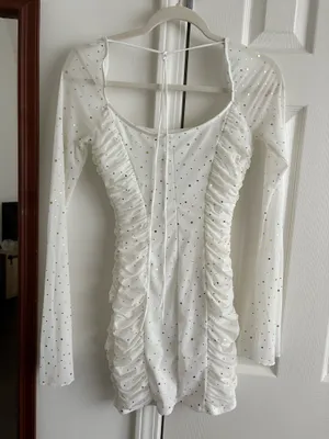 White Sequin Mini Lucy in the Sky Dress thumbnail 5