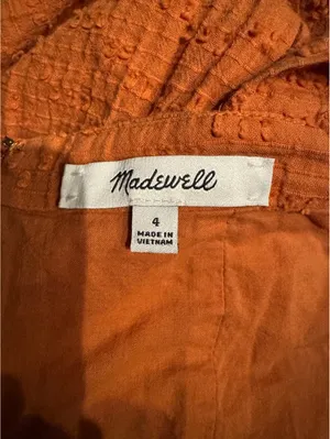 Madewell Orange Cotton Midi Dress Size 4 thumbnail 3
