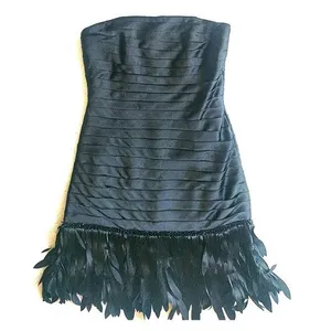 • WHBM • Strapless satin fringe flapper dress size 4 thumbnail 1