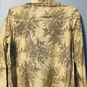 JAK Women's Tan Paisley Western Snap Long Sleeve Shirt Cowgirl Barn Top thumbnail 8