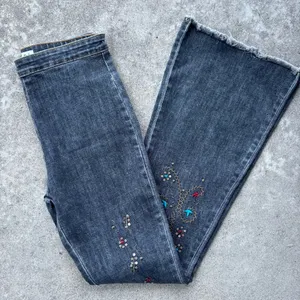 POL M high waisted embroidered flare denim jeans thumbnail 3