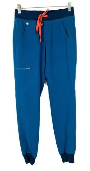 FIGS Zamora Jogger Scrub Pants Teal Blue Orange Size XXS EUC thumbnail 1