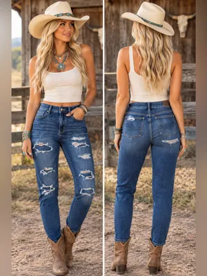 American Eagle Next Level Stretch Distressed Jeggings Sz 6R / Medium Wash thumbnail 2