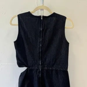 Zara Black Denim Side Cutout Mini Dress Sleeveless 3607/30/443 Size Medium thumbnail 6