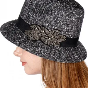 SOMETHING SPECIAL Fedora Gray Fall Boho Embellished Band Bucket Hat thumbnail 10