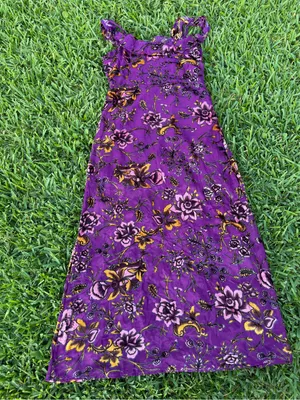 NWT Honey Punch Purple Floral Velvet Burnout Cold Shoulder Midi Dress M thumbnail 3