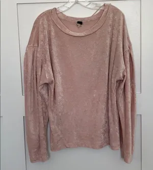 Free People Pink Velvet top M thumbnail 3