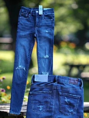 American Eagle Luxe Stretch Hi-Rise Jegging Womens 00 (24x30) Blue Denim Jeans thumbnail 1