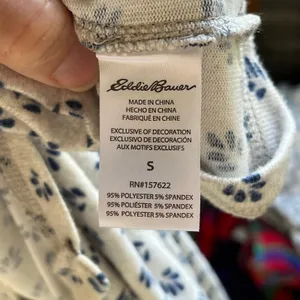 Eddie Bauer Women's Soft Knit Pajama Set Grey & Blue Printed Size S thumbnail 9