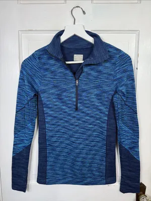Athleta Flurry Half-Zip Athletic Training Blue Pullover W2421 Sz XS thumbnail 2