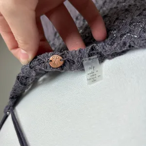 FP One Adela Lace Strappy Smocked Boho Dainty Fairy Core Gray Purple Dress S thumbnail 6