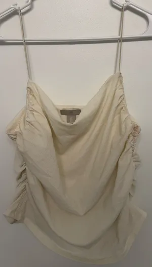 H&M Cream Ruched Cowl Neck Camisole thumbnail 1