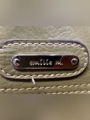 Emilie M Olive Green Ruched Satchel Shoulder Bag thumbnail 4