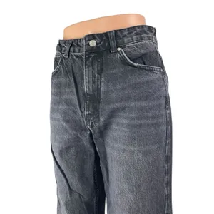 Zara Women's Black High Waisted Straight Wide Leg Baggy Denim Jeans Pants Size 6 thumbnail 3
