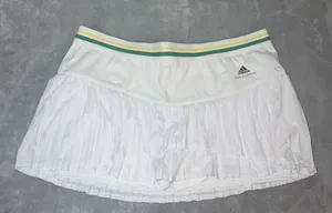 Women’s Stella McCartney Adidas Tiered Tennis Skort White 44 Green Yellow thumbnail 1