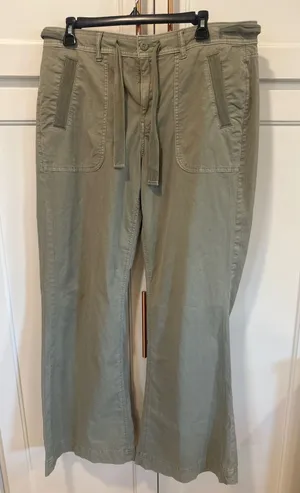 Pilcro and the Letterpress American Eagle Sage Green Utility Wide Leg Drawstring Pants Women Size 12 long thumbnail 1