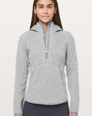 🍁Lululemon Fleece and Thank You Hooded Knit Quarter Zip Pullover🍁NWOT ~6 thumbnail 1