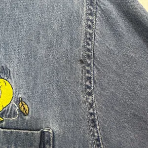 Vintage 2000 Warner Bros Tweety Bird Fall Button Down Denim Shirt thumbnail 9